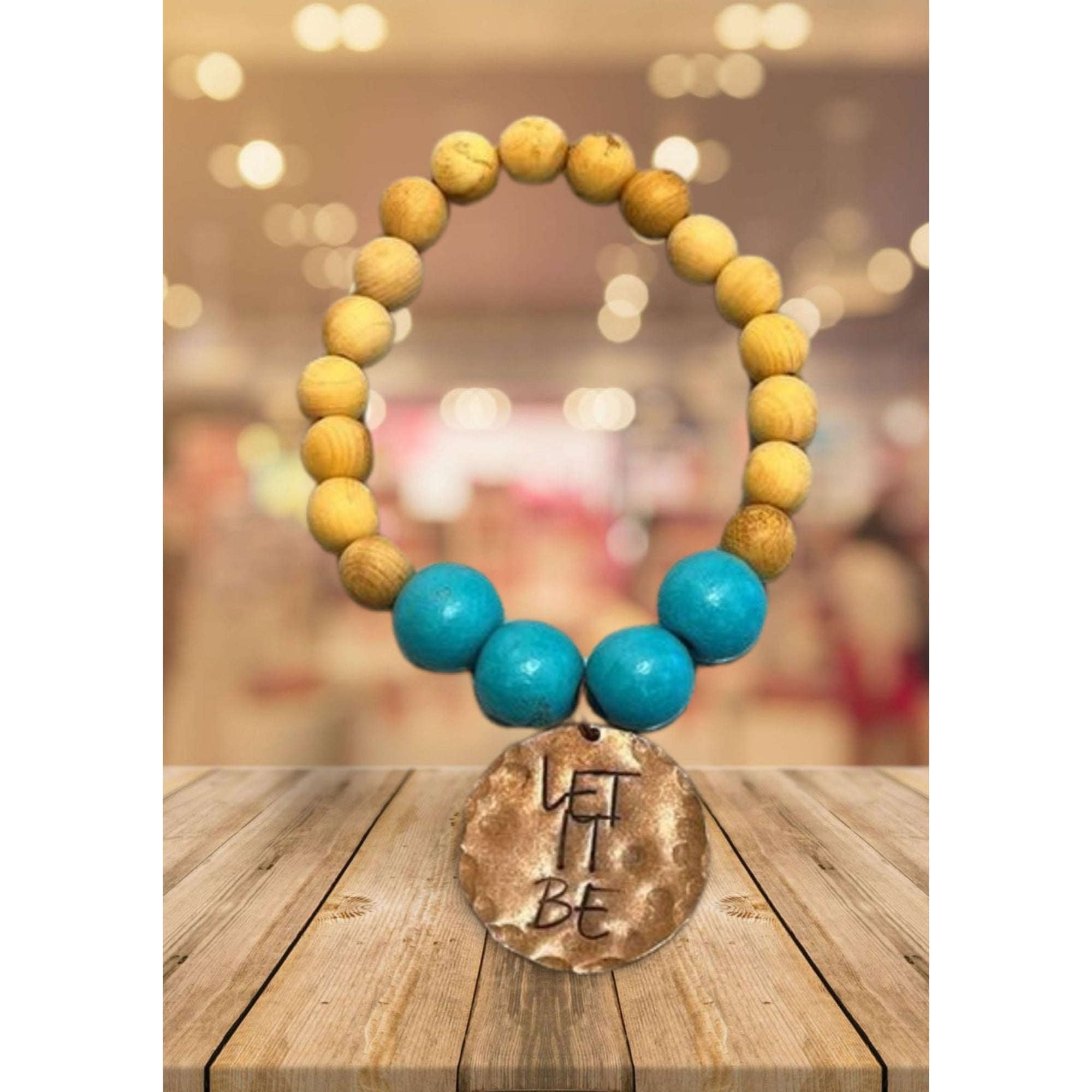 Wood Beaded Stretch Bracelet