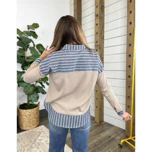 Buttoned & Blended Top