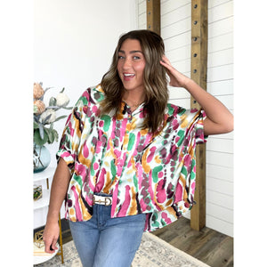 Carefree Tie Dye Oversize Blouse