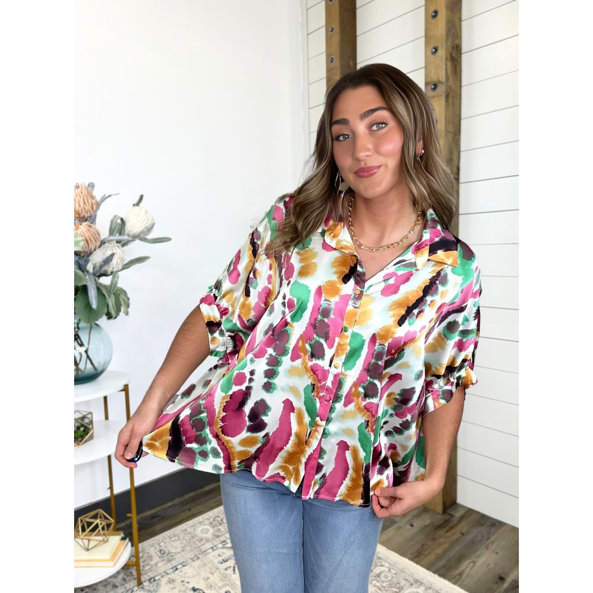 Carefree Tie Dye Oversize Blouse