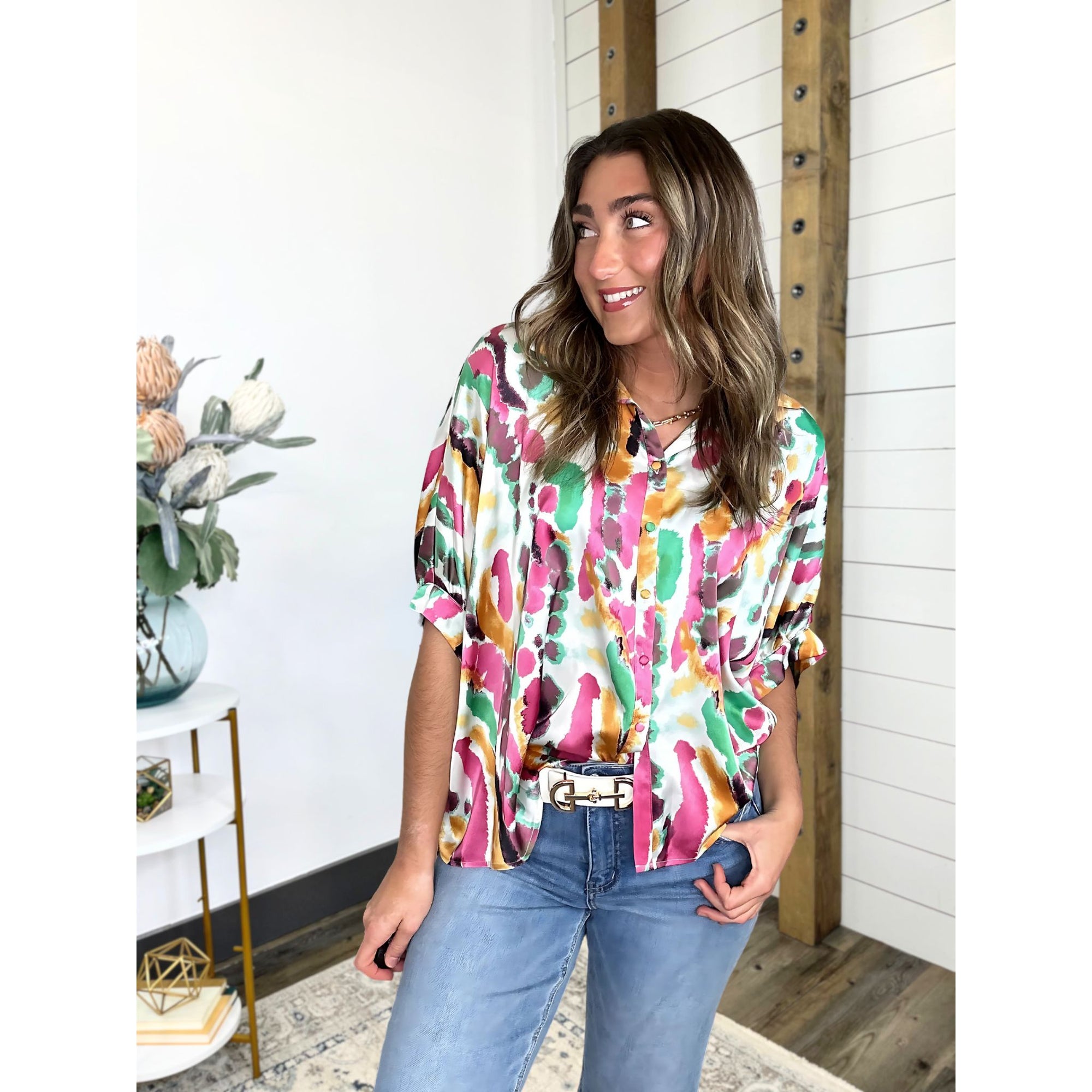 Carefree Tie Dye Oversize Blouse