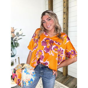 Come Away With Me Boxy Satin Leigh Top