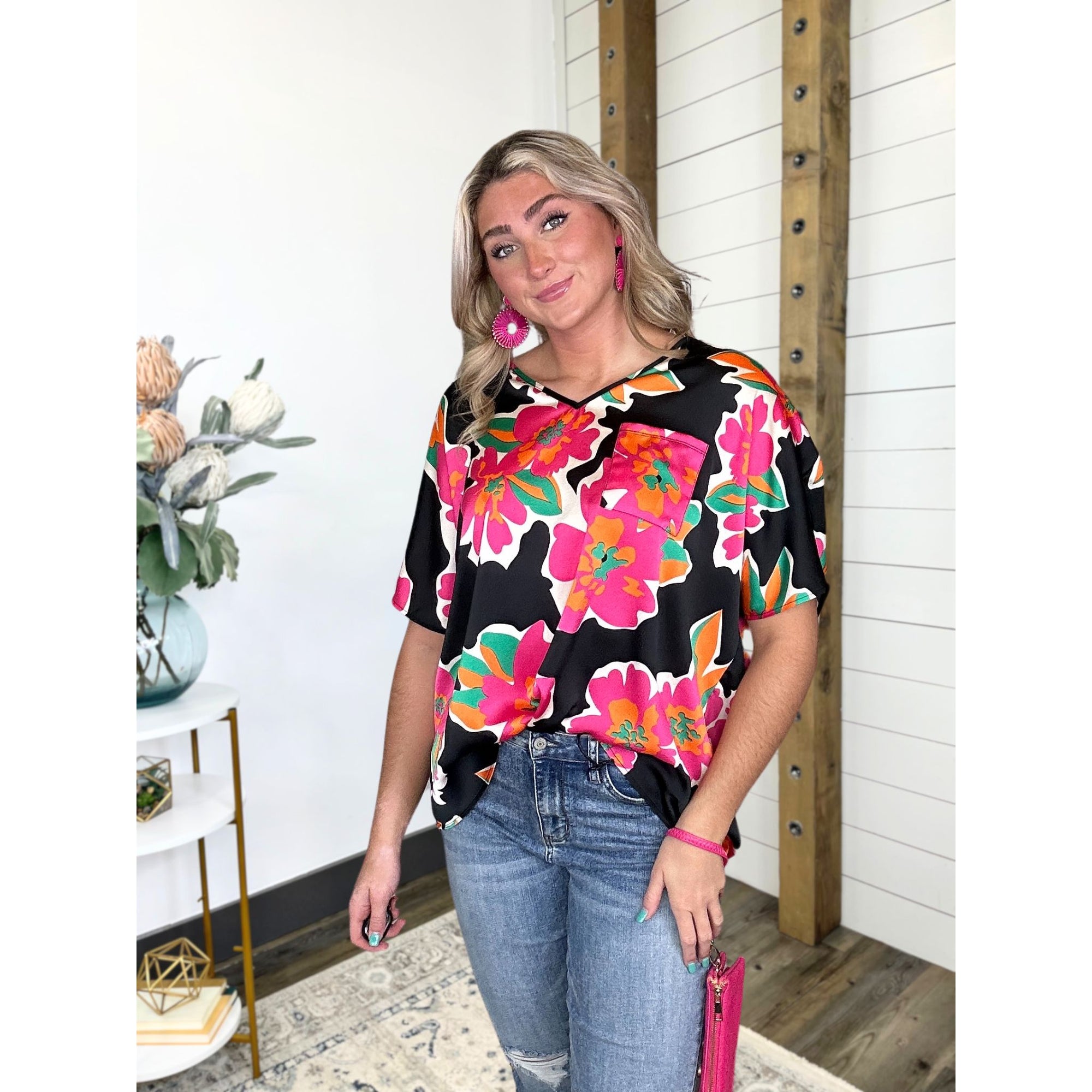 Come Away With Me Boxy Satin Leigh Top