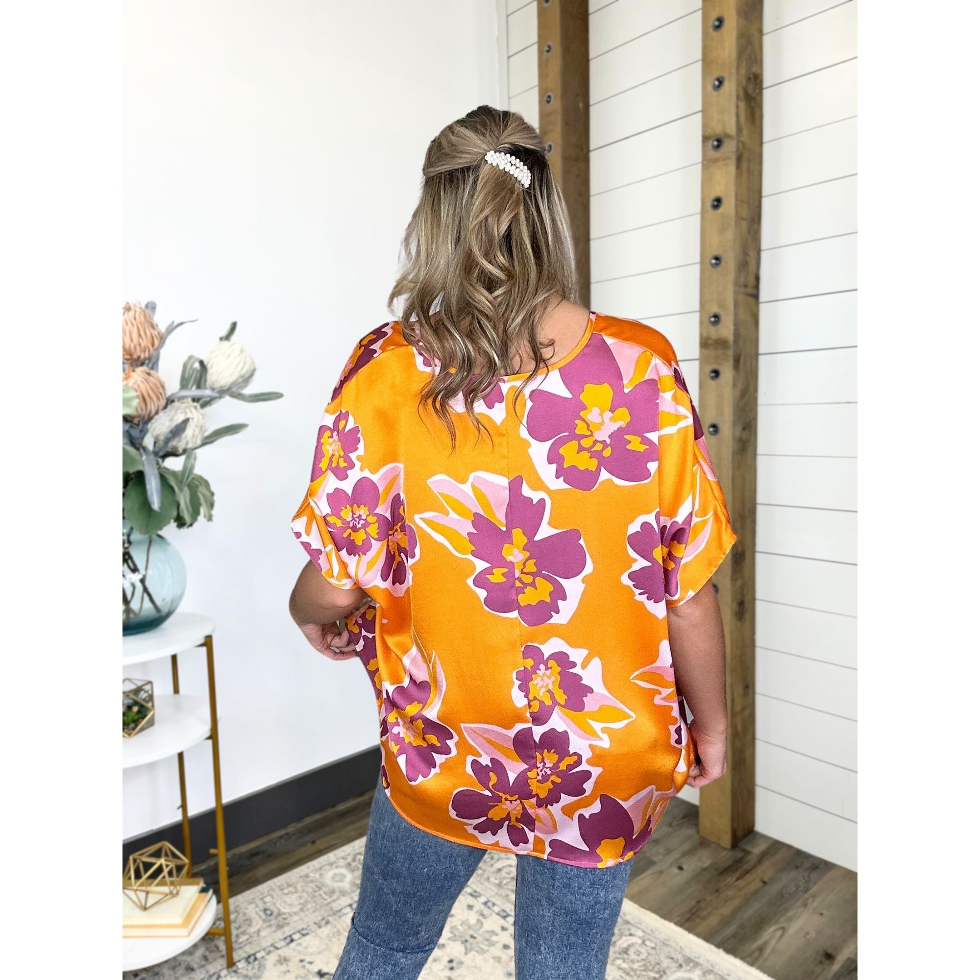 Come Away With Me Boxy Satin Leigh Top