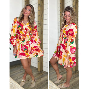 Love Birds Print Dress