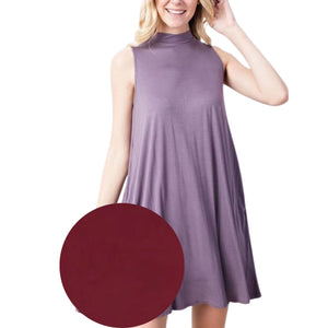 Mock Neck Swing Dress