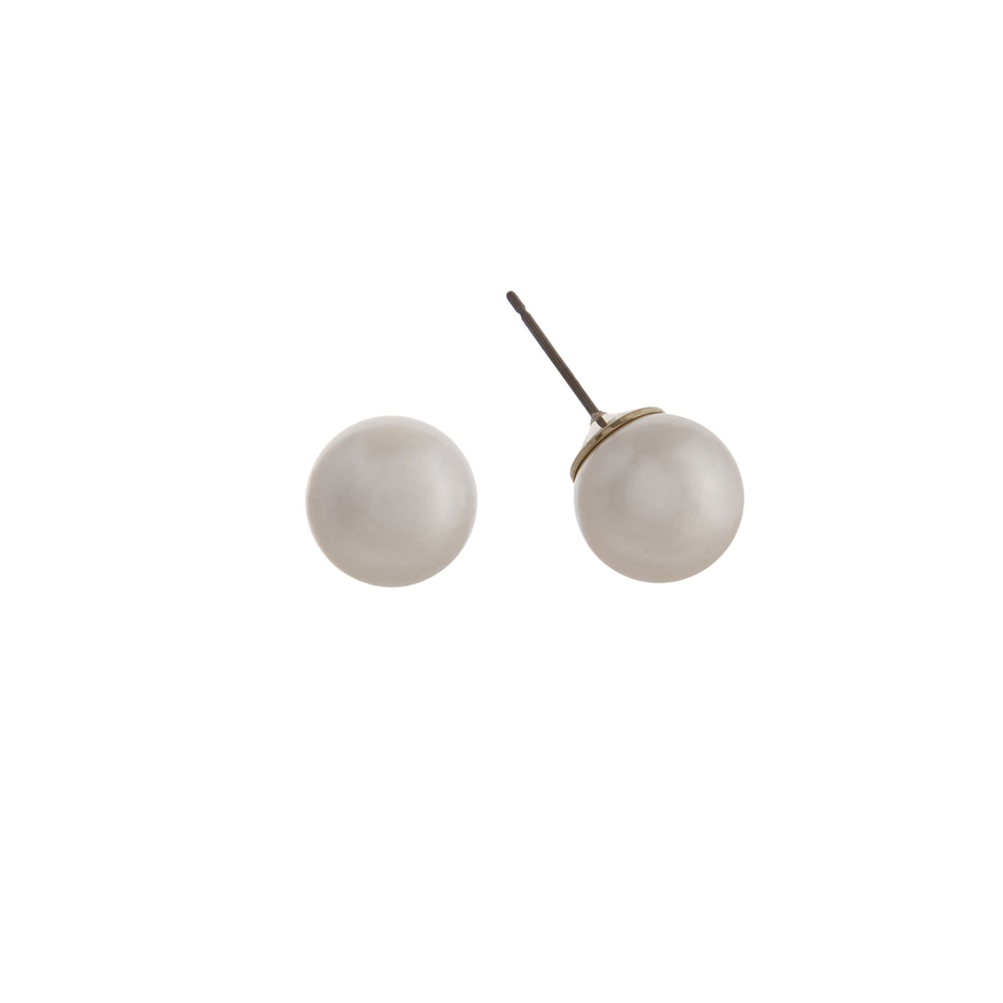 Cream Shade Faux Pearl Stud Earrings