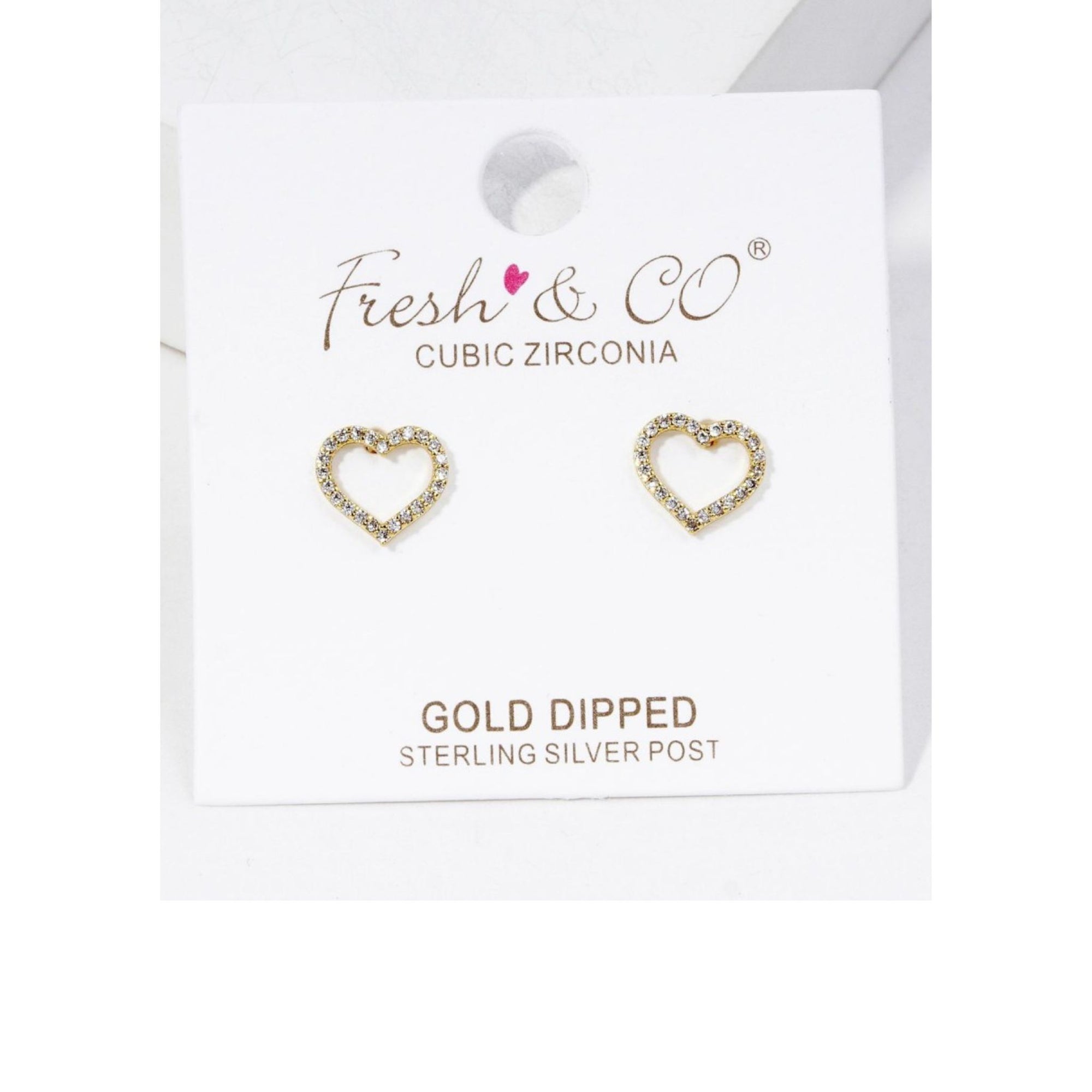 Heart Eyes For You Cubic Zirconia Stud Earrings