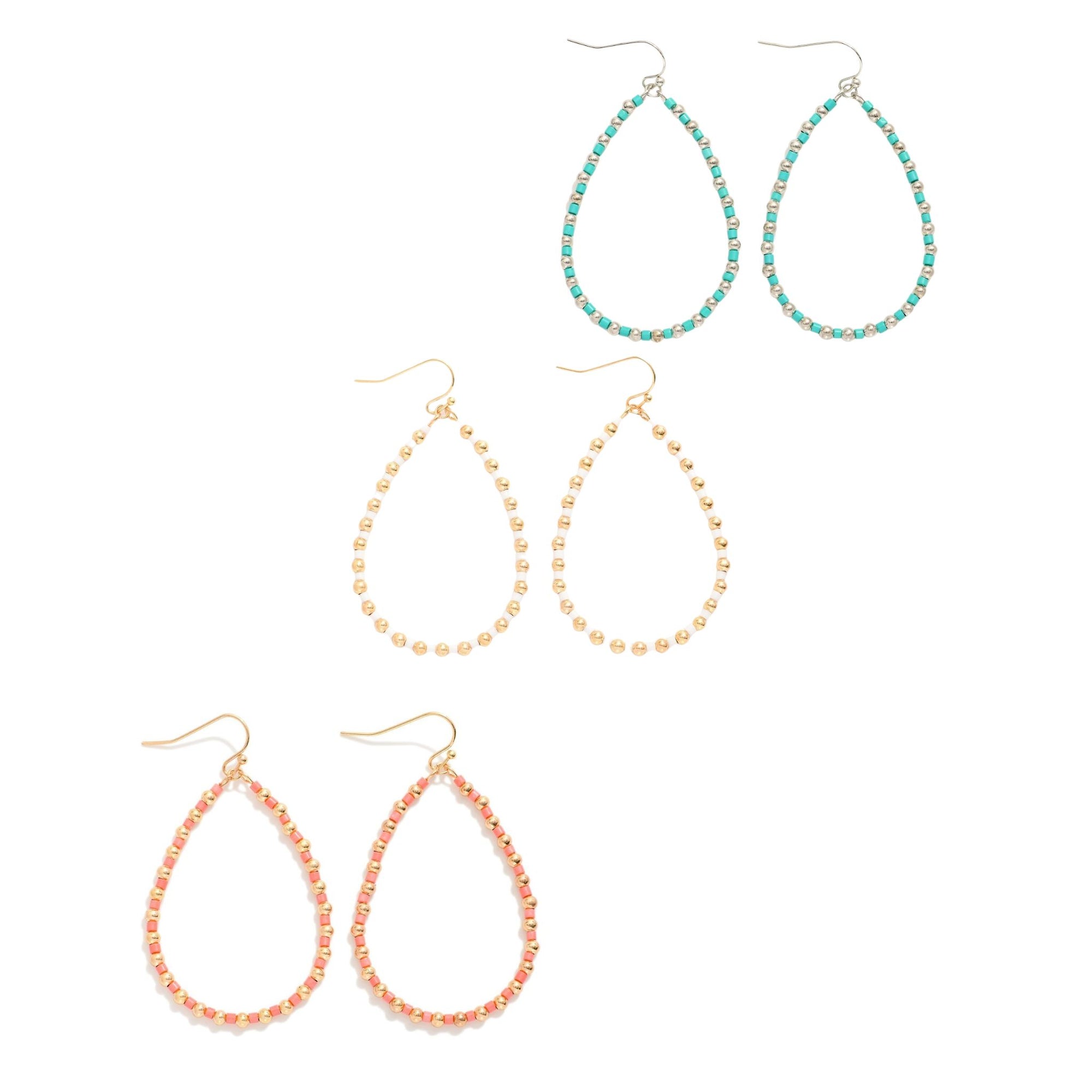 Vibrant Cascade Beaded Teardrop Earrings