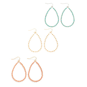 Vibrant Cascade Beaded Teardrop Earrings