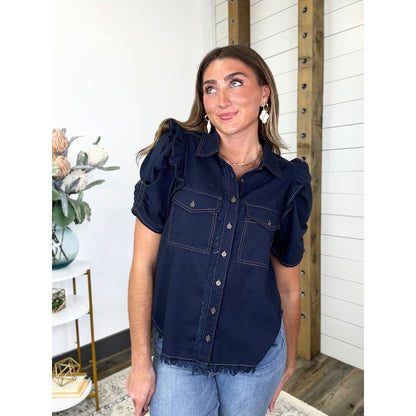 Fringe & Flair Indigo Top