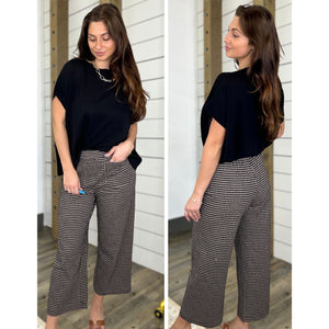 Delvie Houndstooth Wide Leg Pants