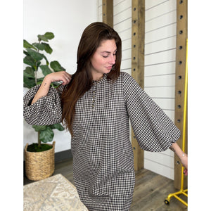 Delvie Hounds Tooth Check Dress