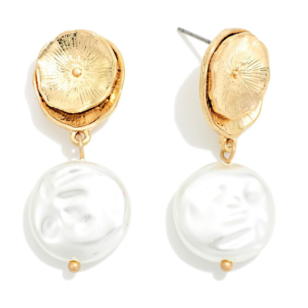 Petal Pearl Drop Earrings