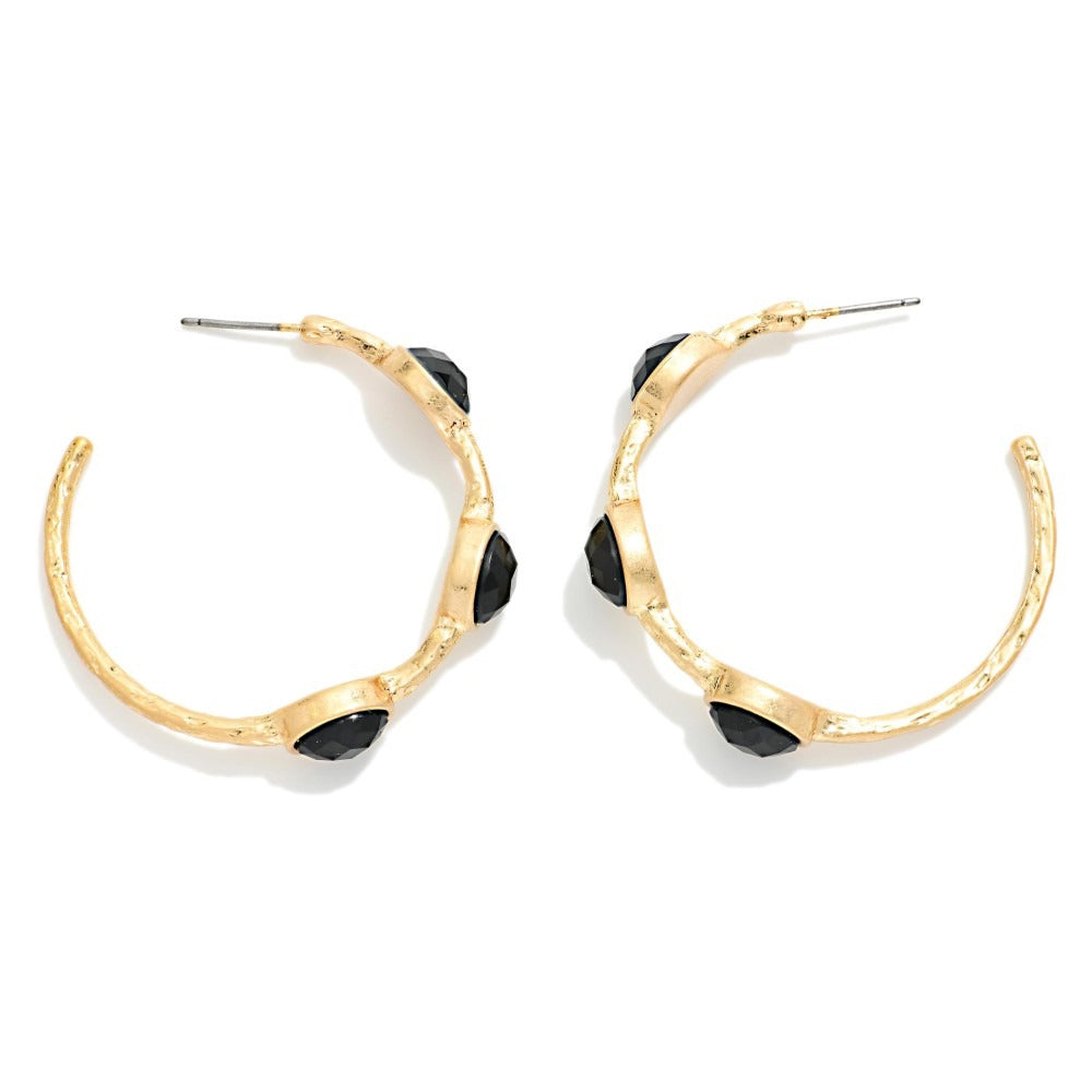 Glitter Station Hoop Earrings