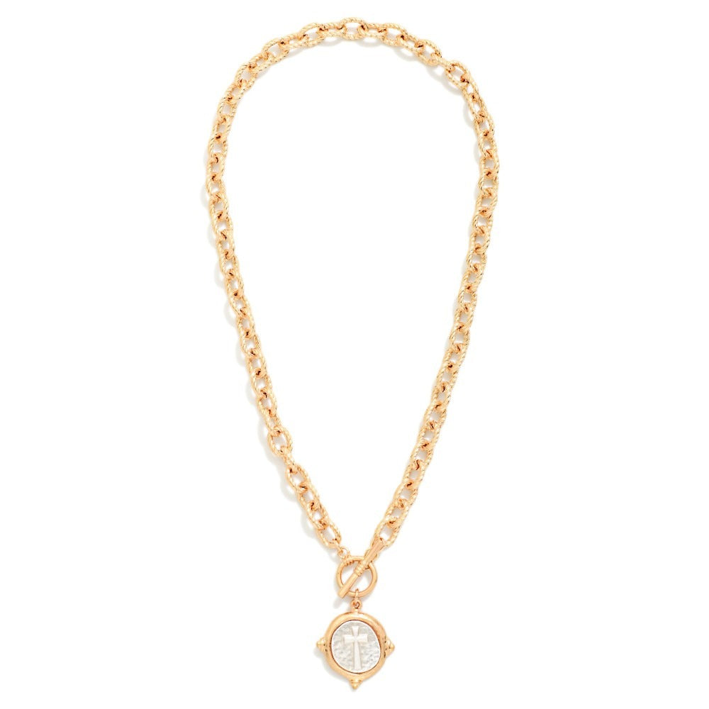 Wax Seal Cross Pendant Necklace