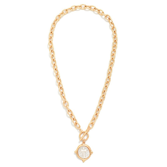 Wax Seal Cross Pendant Necklace
