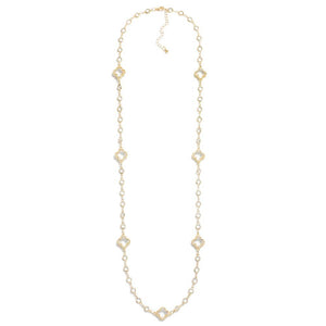 She's A Jewel Crystal Clover Chain Link Necklace
