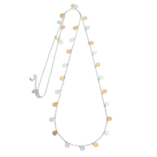 Clasp closure necklace — circle metal accents and metal-tone, Leeanne Necklace