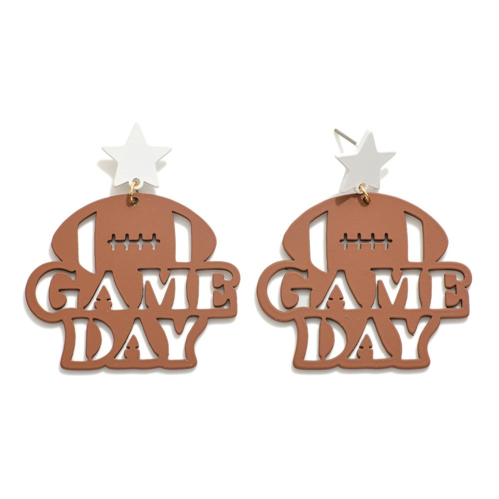 Coated Game Day Football Earring