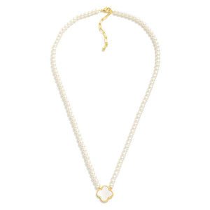 Luckiest One Gold Dipped Pearl Beaded Necklace