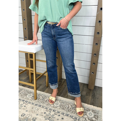Effortless Edge Cuffed Straight Jeans