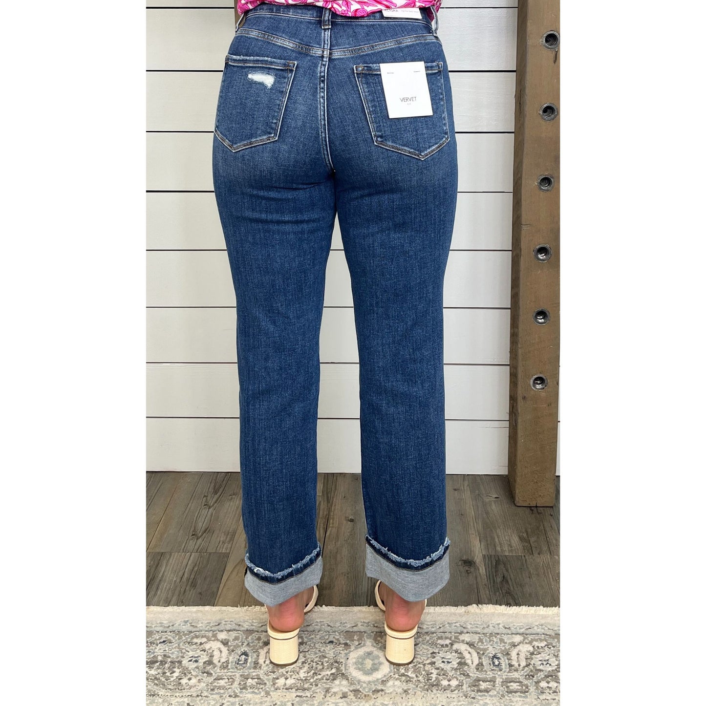 Effortless Edge Cuffed Straight Jeans