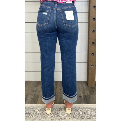 Effortless Edge Cuffed Straight Jeans