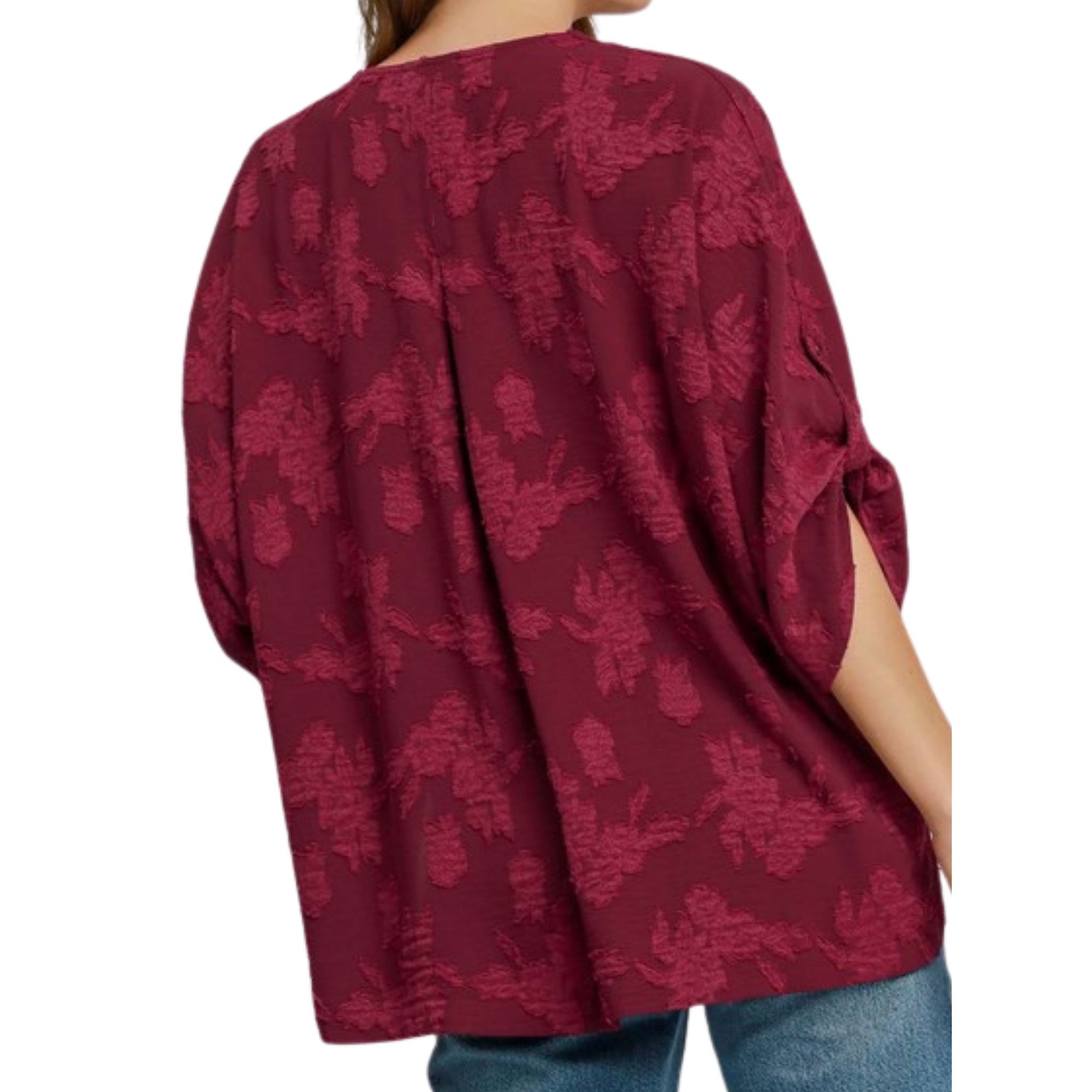 No Doubt About It Oversize Boxy Burnout Top