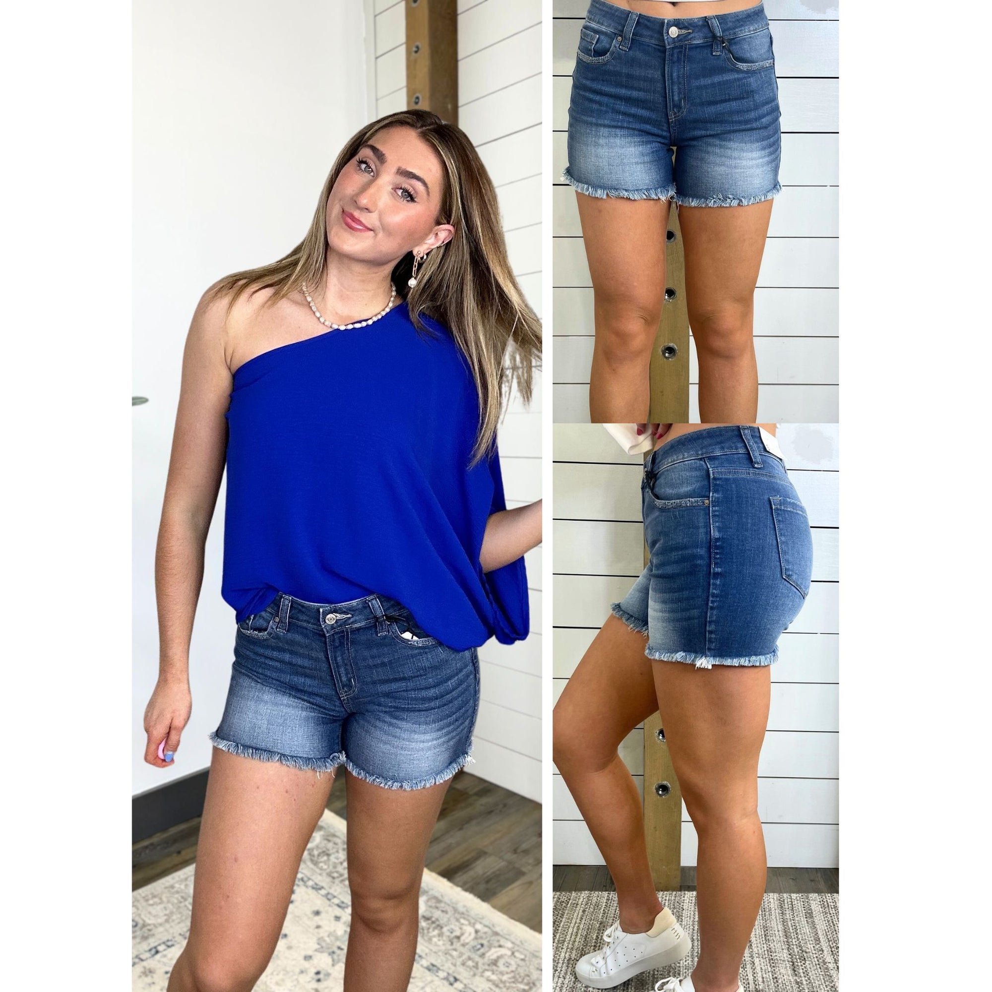 Kendra  Mid-Rise Denim Shorts