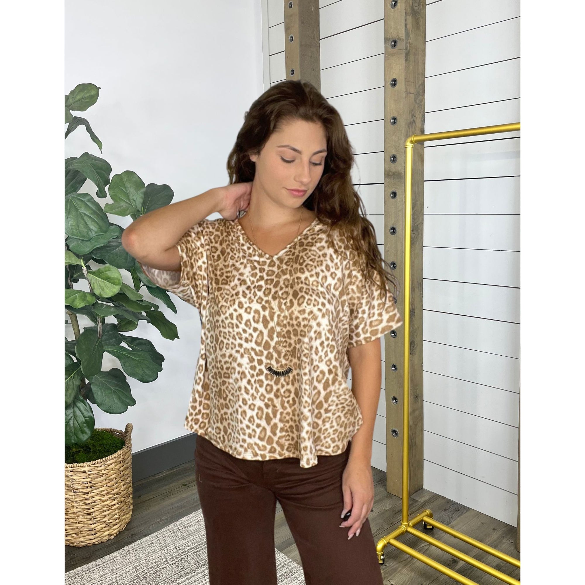 DeAnn Leopard Print Knit Top