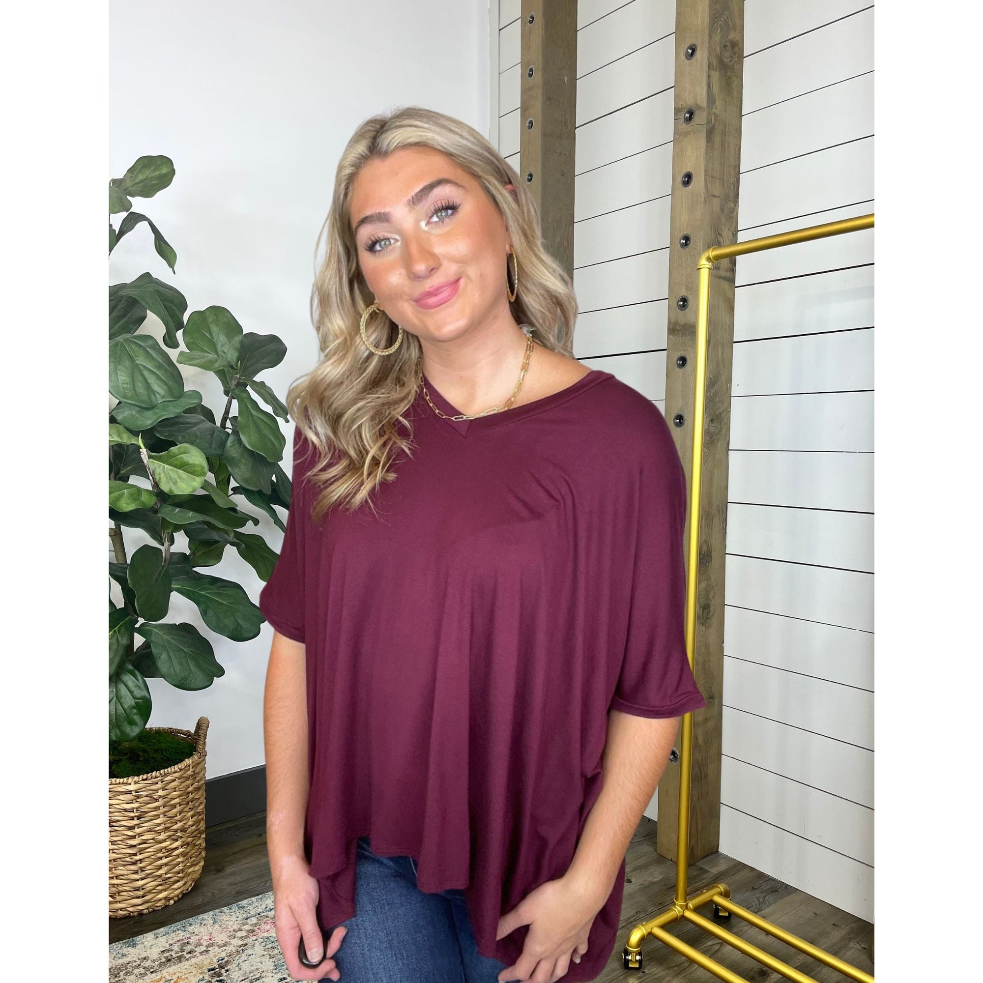 Oversize Knit Poncho Top