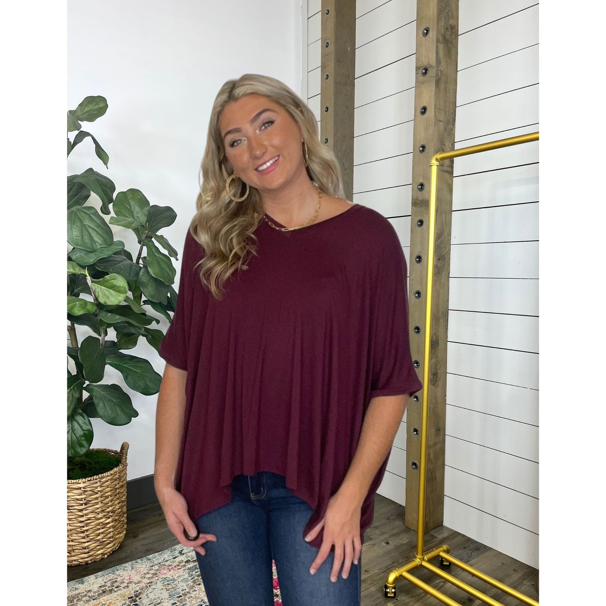 Oversize Knit Poncho Top