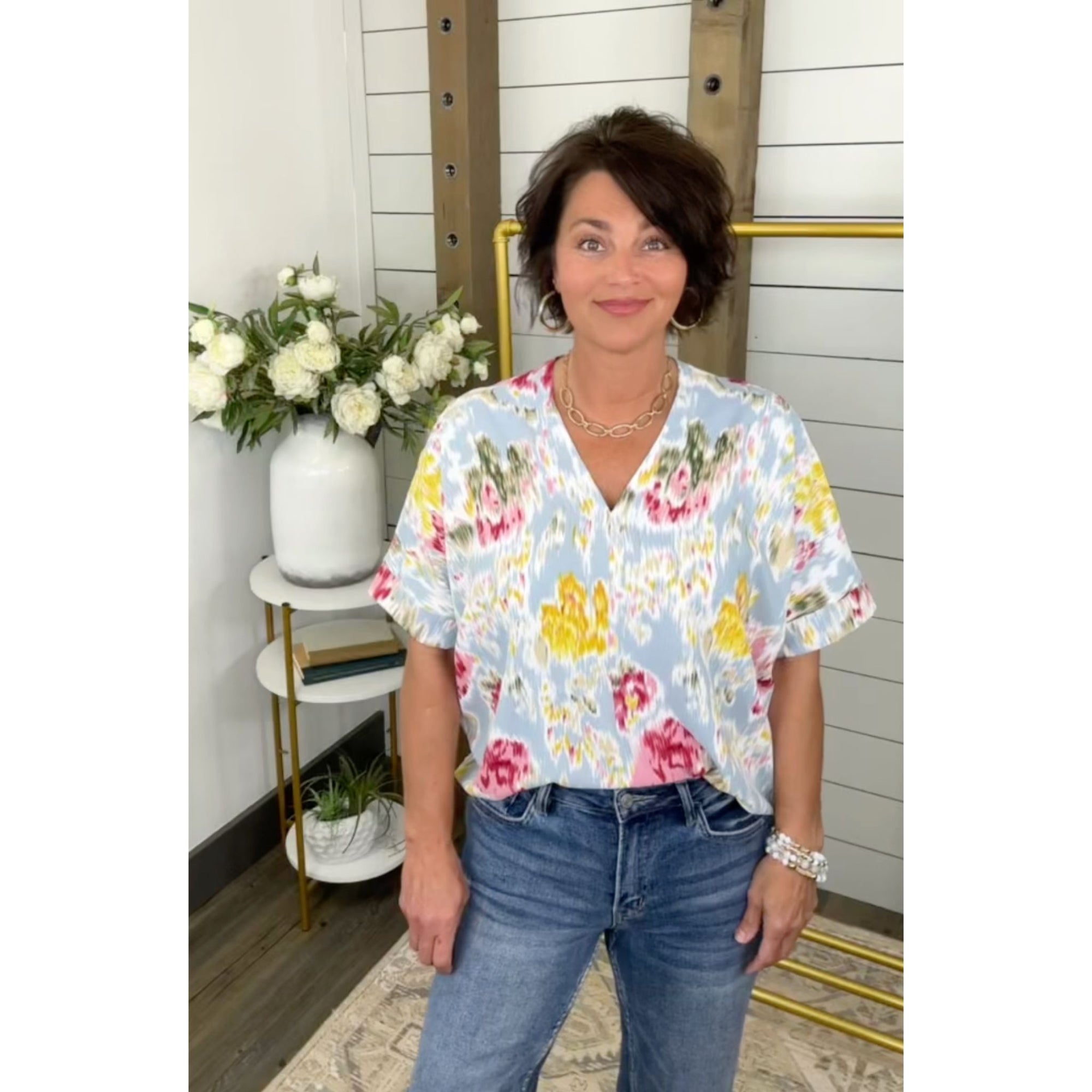 Coastal Mirage Print Top