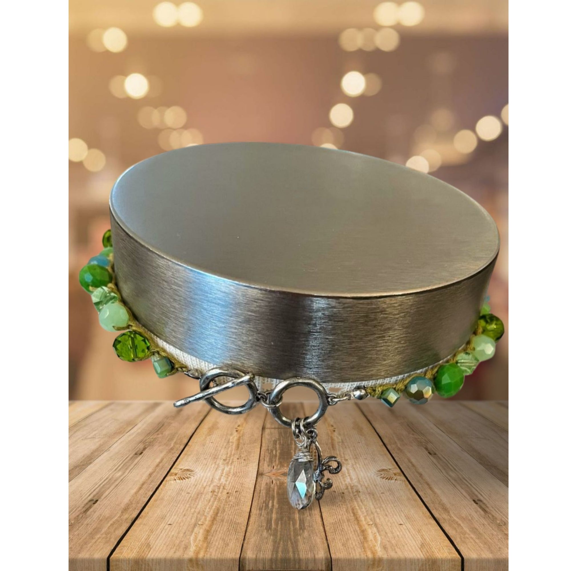 Wrapped Beaded Toggle Necklace with Charms