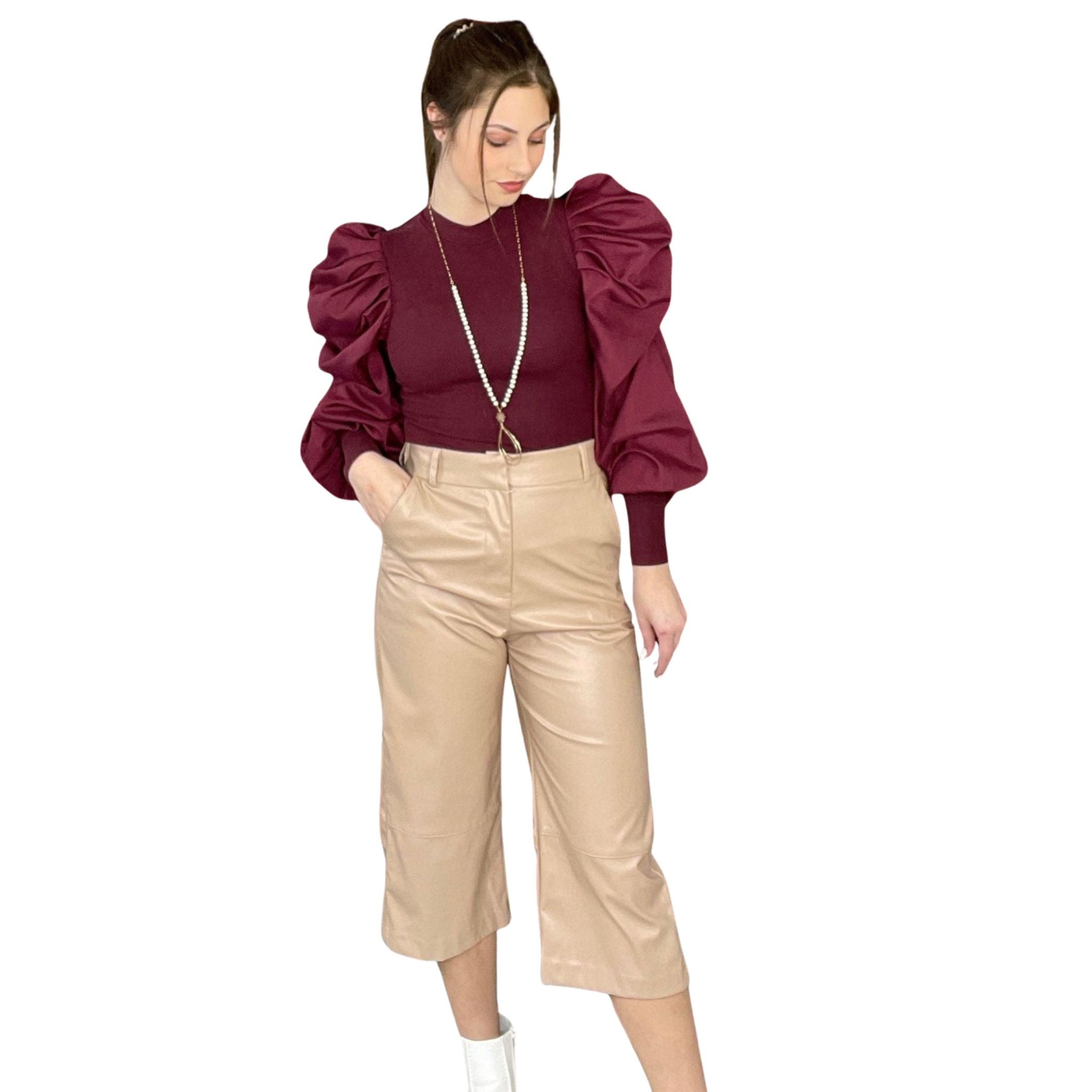 All Eyes On You Faux Leather Midi Pants