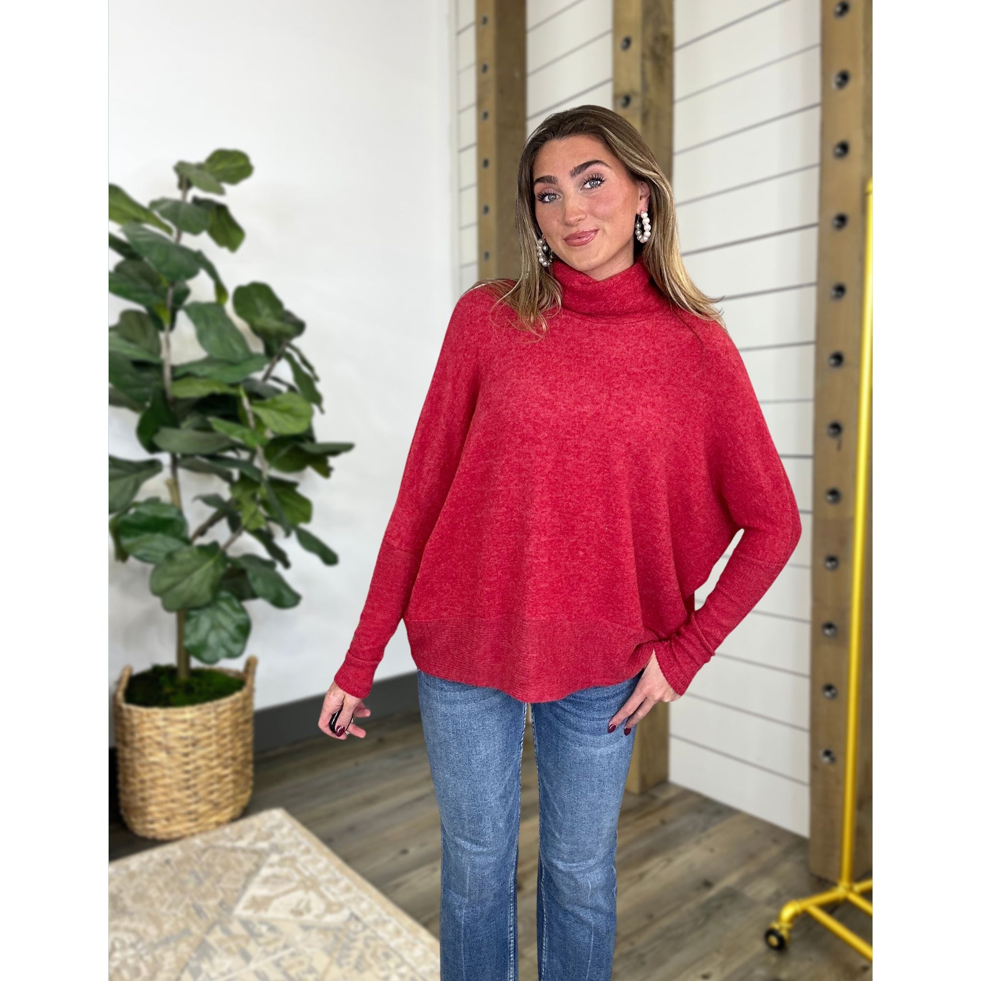 No Plans Needed Turtleneck Sweater