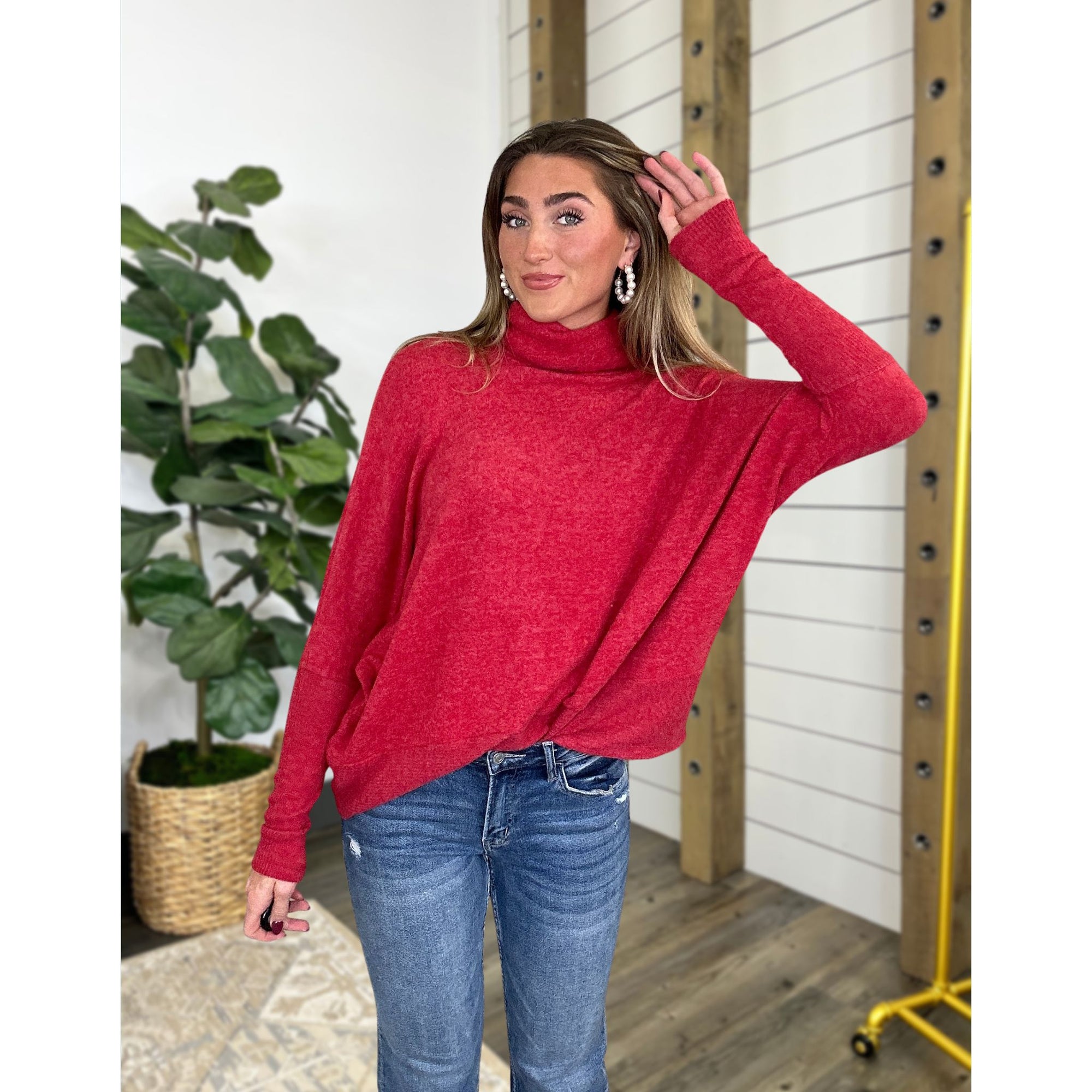 No Plans Needed Turtleneck Sweater