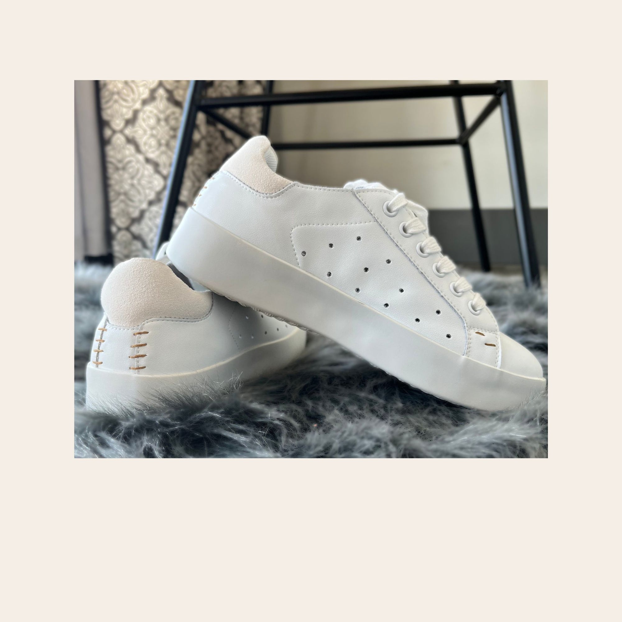 Peyton Lace Up White Sneaker