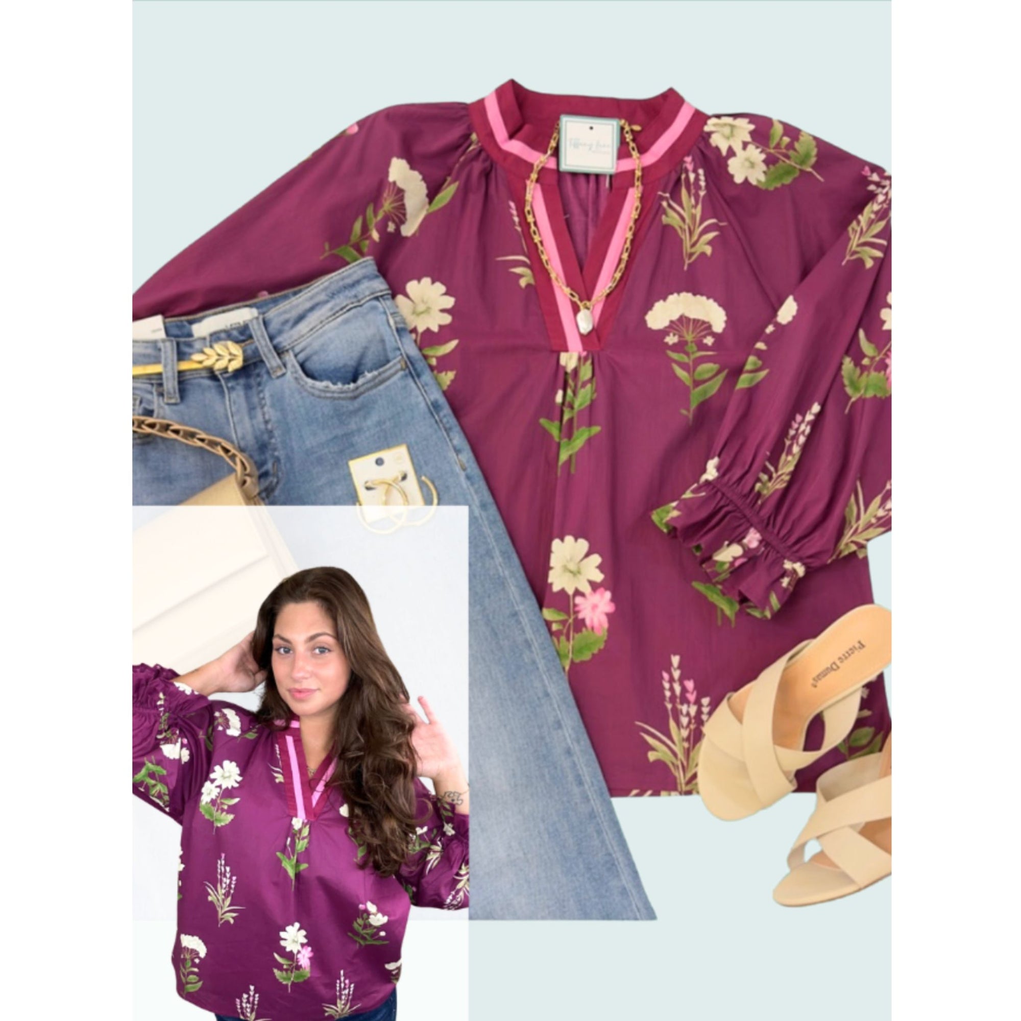 Plum Perfect Floral Top