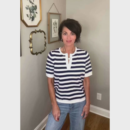 Split Haven Striped Sweater