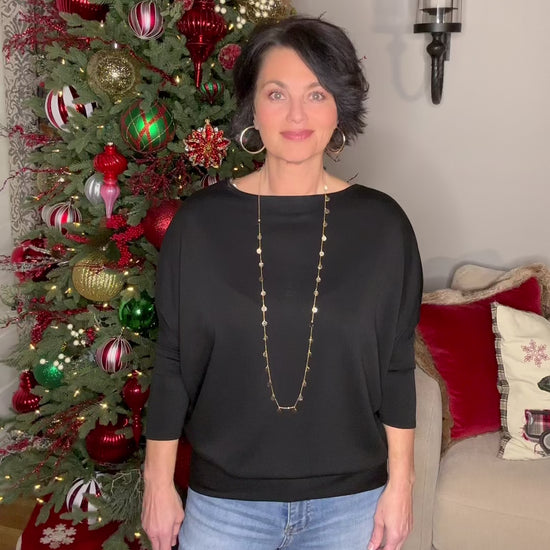 Video describing Dolman Sleeve Top in Luxe Scuba Fabric