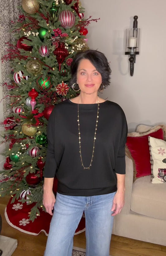 Video describing Dolman Sleeve Top in Luxe Scuba Fabric