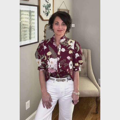 Know The Story Floral Button Down Top