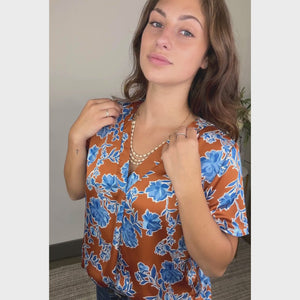 Copper Skies Floral Top