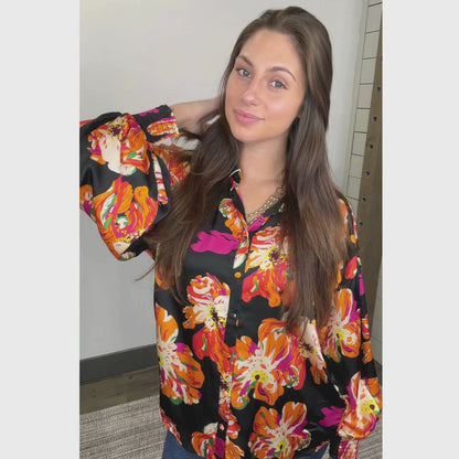 Autumn Glow Floral Blouse