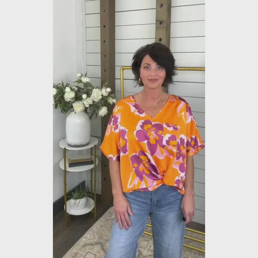 Come Away With Me Boxy Satin Leigh Top