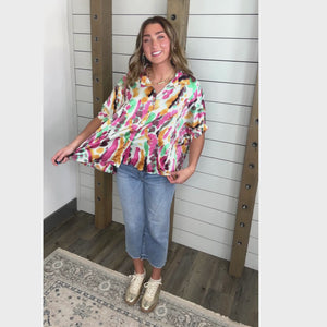 Carefree Tie Dye Oversize Blouse