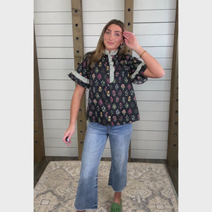 Ruffle Radiance Floral Top