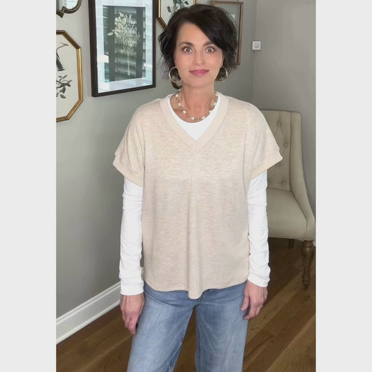 Cozy V-Neck Everyday Knit Tee